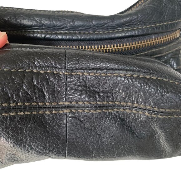 Fossil Cowhide Leather Gold Hardware Boho Crossbody Bag - Picture 6 of 12